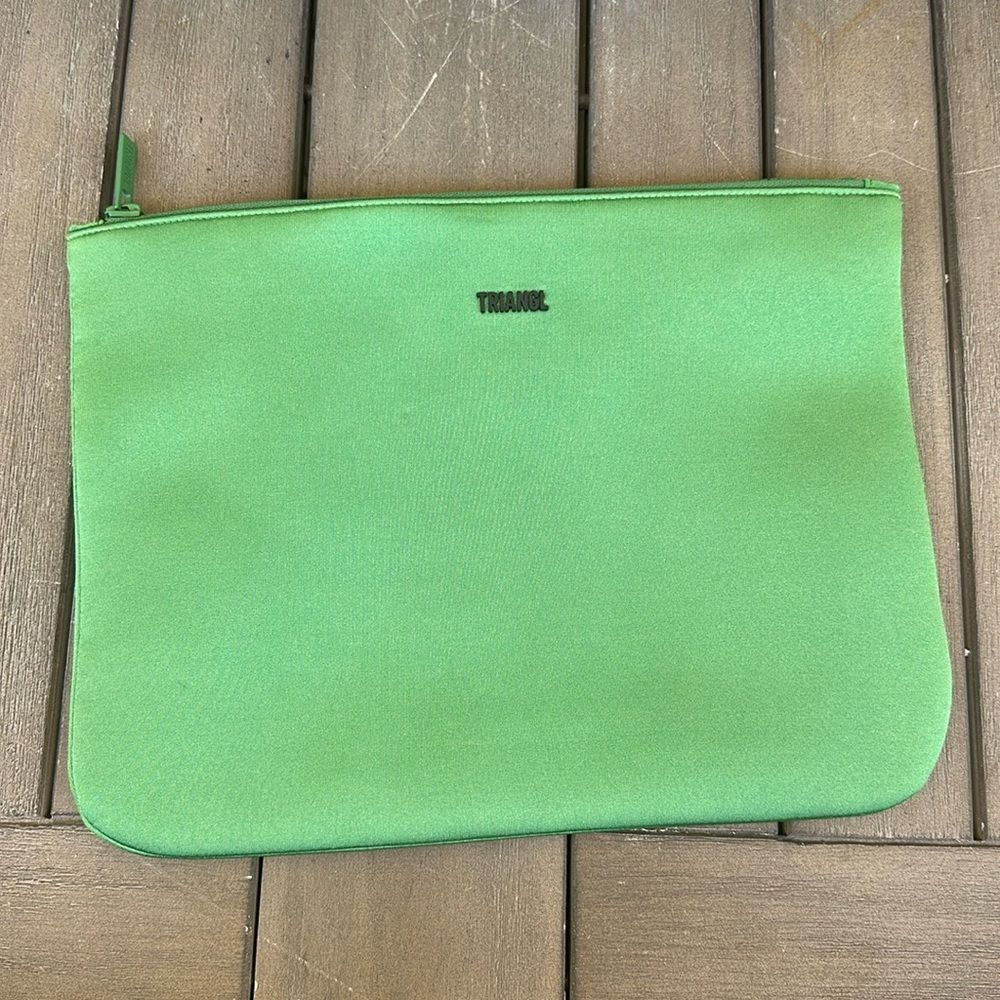 TRIANGL NEOPRENE Swim Travel or Makeup Bag matches the FAWN SPARKLE (green) NEW